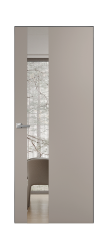 Дверь межкомнатная Vetro 14 Цвет Какао Покрытие Эмаль  Наличник Скрытый короб хром Цена 45550