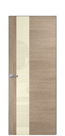 Дверь межкомнатная Vetro 14 Цвет Дуб Песочный Покрытие Шпон натуральный  Наличник Скрытый короб хром Цена 66110