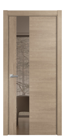 Дверь межкомнатная Vetro 14 Цвет Дуб Песочный Покрытие Шпон натуральный  Наличник L 75 Цена 47350