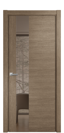 Дверь межкомнатная Vetro 14 Цвет Дуб Кофе Покрытие Шпон масло  Наличник L 75 Цена 48775