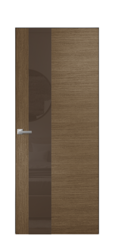 Дверь межкомнатная Vetro 14 Цвет Дуб Шоколад Покрытие Шпон масло  Наличник Скрытый короб хром Цена 61850