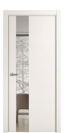 Дверь межкомнатная Vetro 14 Цвет Ясень Молочный Покрытие Шпон крашеный  Наличник L 75 Цена 44150