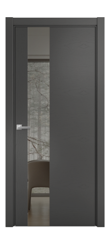 Дверь межкомнатная Vetro 14 Цвет Ясень Антрацит Покрытие Шпон крашеный  Наличник L 75 Цена 44650