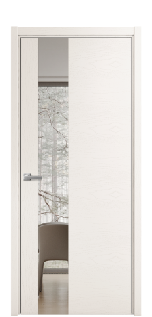 Дверь межкомнатная Vetro 14 Цвет Ясень Молочный Покрытие Шпон крашеный  Наличник L 50 Цена 48025