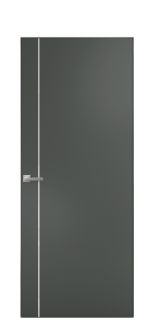 Дверь межкомнатная Vetro 17 Цвет Галечный Покрытие Эмаль  Наличник Скрытый короб хром Цена 63578