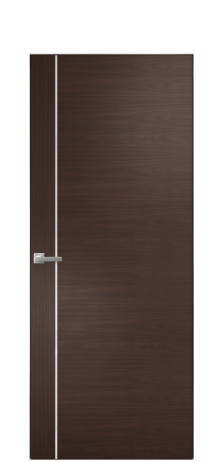 Дверь межкомнатная Vetro 17 Цвет Американский Орех Покрытие Шпон натуральный  Наличник Скрытый короб хром Цена 69010