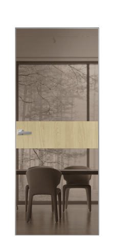 Дверь межкомнатная Vetro 18 Цвет Maderaira oak amber Покрытие ПВХ WOOD NATURAL Наличник Скрытый короб хром Цена 46808