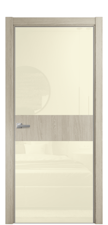 Дверь межкомнатная Vetro 18 Цвет Maderaira oak sand Покрытие ПВХ WOOD NATURAL Наличник L 75 Цена 29068