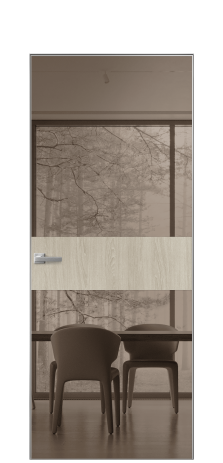 Дверь межкомнатная Vetro 18 Цвет Maderaira oak sand Покрытие ПВХ WOOD NATURAL Наличник Скрытый короб хром Цена 46808
