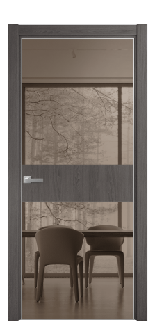 Дверь межкомнатная Vetro 18 Цвет Maderaira oak agate Покрытие ПВХ WOOD NATURAL Наличник L 75 Цена 30668