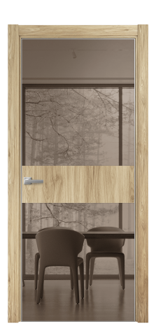 Дверь межкомнатная Vetro 18 Цвет Орех NY светлый Покрытие ПВХ WOOD NATURAL Наличник L 75 Цена 30668
