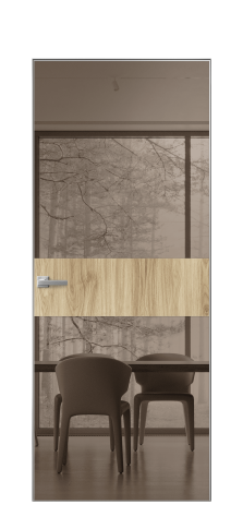 Дверь межкомнатная Vetro 18 Цвет Орех NY светлый Покрытие ПВХ WOOD NATURAL Наличник Скрытый короб хром Цена 46808