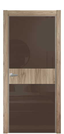 Дверь межкомнатная Vetro 18 Цвет Орех NY смоук Покрытие ПВХ WOOD NATURAL Наличник L 75 Цена 29068