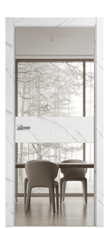 Дверь межкомнатная Vetro 18 Цвет Monte white soft Покрытие ПВХ ORIGINAL Наличник L 75 Цена 29068