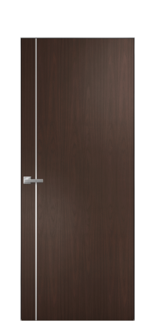 Дверь межкомнатная Slot 10-011 Цвет Каштановый Орех Покрытие Шпон натуральный  Наличник Скрытый короб хром Цена 65310