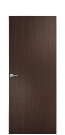 Дверь межкомнатная Slot 10-011 Цвет Каштановый Орех Покрытие Шпон натуральный  Наличник Скрытый короб хром Цена 65310