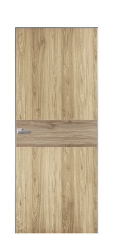 Дверь межкомнатная Duet 11 Цвет Орех NY светлый Покрытие ПВХ WOOD NATURAL Наличник Скрытый короб хром Цена 39128