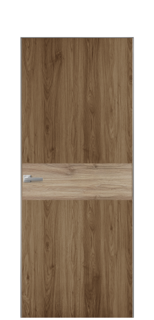 Дверь межкомнатная Duet 11 Цвет Орех NY классический Покрытие ПВХ WOOD NATURAL Наличник Скрытый короб хром Цена 39128