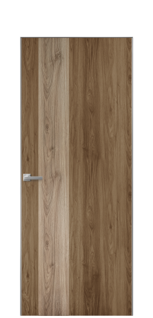 Дверь межкомнатная Duet 14 Цвет Орех NY классический Покрытие ПВХ WOOD NATURAL Наличник Скрытый короб хром Цена 39128