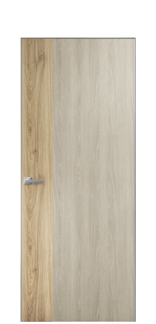 Дверь межкомнатная Duet 19 Цвет Maderaira oak sand Покрытие ПВХ WOOD NATURAL Наличник Скрытый короб хром Цена 39128
