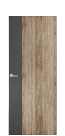Дверь межкомнатная Duet 19 Цвет Орех NY смоук Покрытие ПВХ WOOD NATURAL Наличник Скрытый короб хром Цена 39128