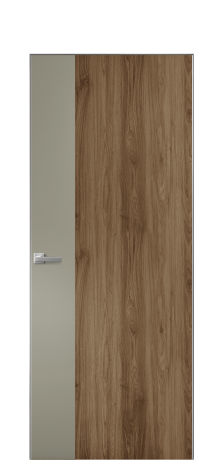 Дверь межкомнатная Duet 19 Цвет Орех NY классический Покрытие ПВХ WOOD NATURAL Наличник Скрытый короб хром Цена 39128