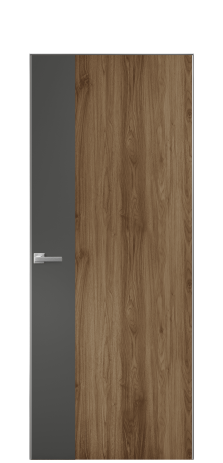 Дверь межкомнатная Duet 19 Цвет Орех NY классический Покрытие ПВХ WOOD NATURAL Наличник Скрытый короб хром Цена 39128