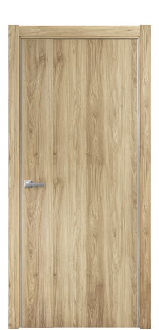 Дверь межкомнатная Duet 19 Цвет Орех NY светлый Покрытие ПВХ WOOD NATURAL Наличник Скрытый короб хром Цена 48910