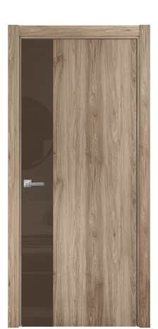 Дверь межкомнатная Vetro 19 Цвет Орех NY смоук Покрытие ПВХ WOOD NATURAL Наличник L 75 Цена 25884