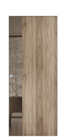 Дверь межкомнатная Vetro 19 Цвет Орех NY смоук Покрытие ПВХ WOOD NATURAL Наличник Скрытый короб хром Цена 42624