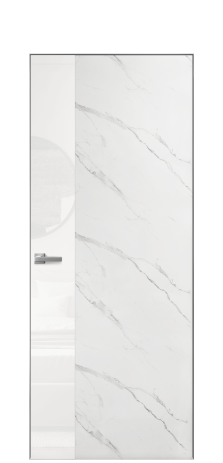 Дверь межкомнатная Vetro 19 Цвет Monte white soft Покрытие ПВХ ORIGINAL Наличник Скрытый короб хром Цена 42024
