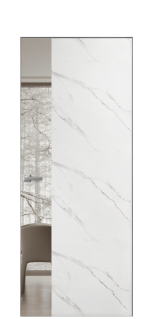 Дверь межкомнатная Vetro 19 Цвет Monte white soft Покрытие ПВХ ORIGINAL Наличник Скрытый короб хром Цена 42624