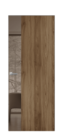 Дверь межкомнатная Vetro 19 Цвет Орех NY классический Покрытие ПВХ WOOD NATURAL Наличник Скрытый короб хром Цена 42760