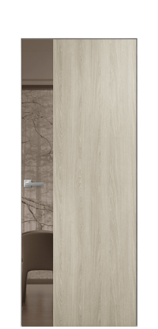 Дверь межкомнатная Vetro 19 Цвет Maderaira oak sand Покрытие ПВХ WOOD NATURAL Наличник Скрытый короб хром Цена 52750