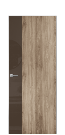 Дверь межкомнатная Vetro 19 Цвет Орех NY смоук Покрытие ПВХ WOOD NATURAL Наличник Скрытый короб хром Цена 38150