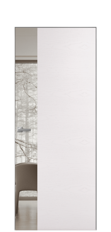 Дверь межкомнатная Ветро 19 Цвет Ясень Крем Покрытие Шпон крашеный  Наличник Скрытый короб хром Цена 52900