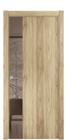 Дверь межкомнатная Vetro 19 Цвет Орех NY светлый Покрытие ПВХ WOOD NATURAL Наличник L 75 Цена 39150