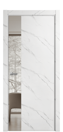 Дверь межкомнатная Vetro 19 Цвет Monte white soft Покрытие ПВХ ORIGINAL Наличник L 75 Цена 39150