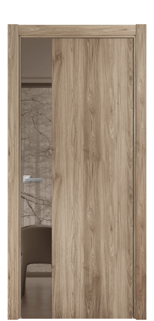 Дверь межкомнатная Vetro 19 Цвет Орех смоук Покрытие ПВХ ПОД ДЕРЕВО Наличник L 75 Цена 39150