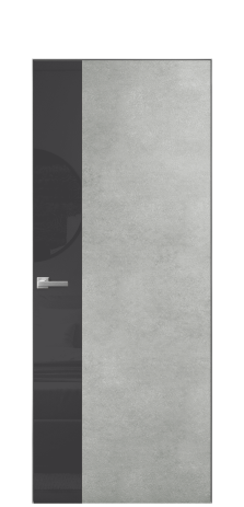 Дверь межкомнатная Vetro 19 Цвет Бетон серый Покрытие ПВХ ORIGINAL Наличник Скрытый короб хром Цена 47610