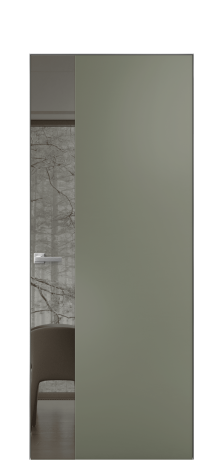 Дверь межкомнатная Vetro 19 Цвет Зеленый Покрытие Эмаль  Наличник Скрытый короб хром Цена 69473