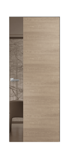 Дверь межкомнатная Vetro 19 Цвет Дуб Песочный Покрытие Шпон натуральный  Наличник Скрытый короб хром Цена 71660