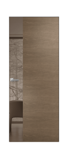 Дверь межкомнатная Vetro 19 Цвет Дуб Мускат Покрытие Шпон натуральный  Наличник Скрытый короб хром Цена 71660