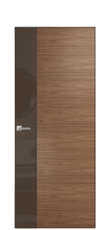 Дверь межкомнатная Vetro 19 Цвет Американский Орех Покрытие Шпон натуральный  Наличник Скрытый короб хром Цена 73910