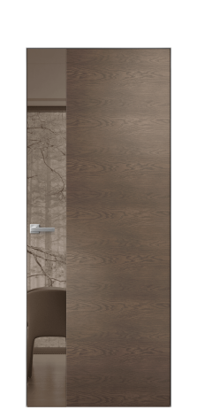 Дверь межкомнатная Vetro 19 Цвет Дуб Марракеш Покрытие Шпон натуральный  Наличник Скрытый короб хром Цена 71660