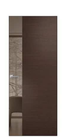 Дверь межкомнатная Vetro 19 Цвет Каштановый Орех Покрытие Шпон натуральный  Наличник Скрытый короб хром Цена 74660