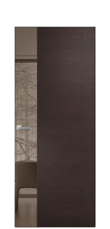 Дверь межкомнатная Vetro 19 Цвет Мореный Дуб Покрытие Шпон натуральный  Наличник Скрытый короб хром Цена 71660