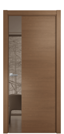 Дверь межкомнатная Vetro 19 Цвет Дуб Темный Покрытие Шпон натуральный  Наличник L 75 Цена 56700