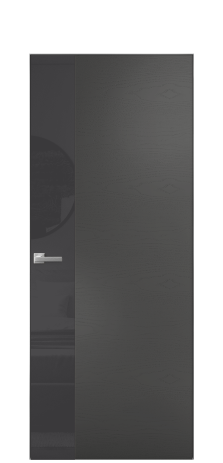 Дверь межкомнатная Vetro 19 Цвет Ясень Антрацит Покрытие Шпон крашеный  Наличник Скрытый короб хром Цена 52900