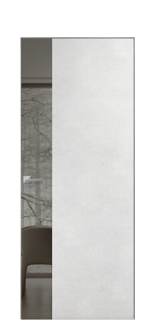 Дверь межкомнатная Vetro 19 Цвет Бетон известковый Покрытие ПВХ ORIGINAL Наличник Скрытый короб хром Цена 46050